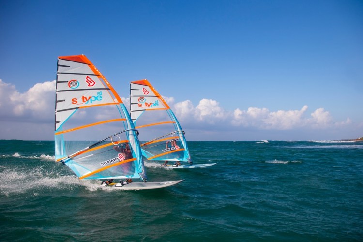 North Sails S-type 2017 orange et bleu action